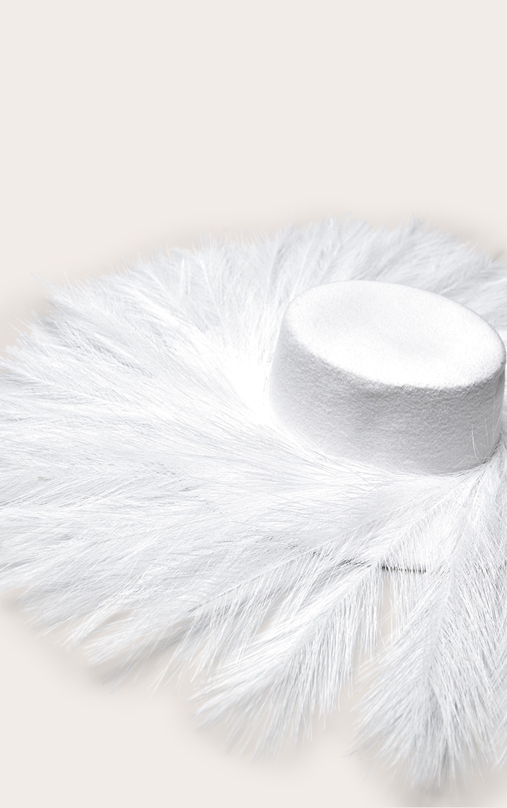 White Feather Trim Fedora image 3