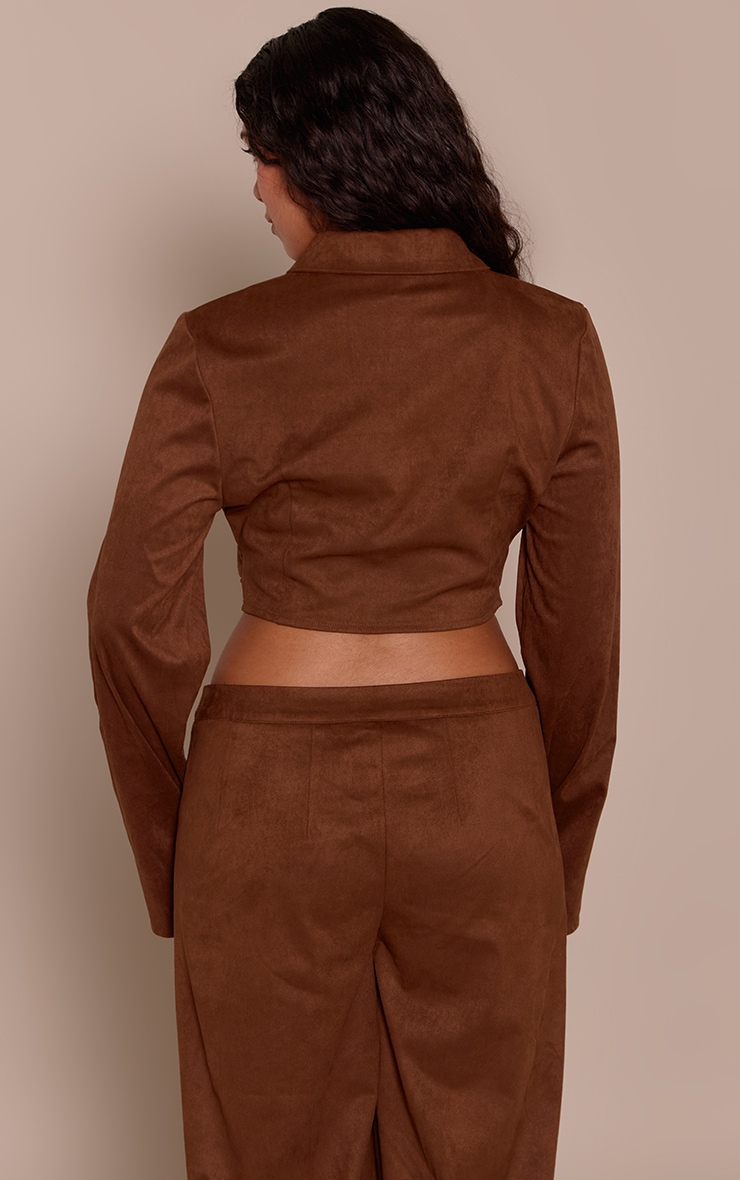 Shape Brown Suede Zip Through Jacket image 2