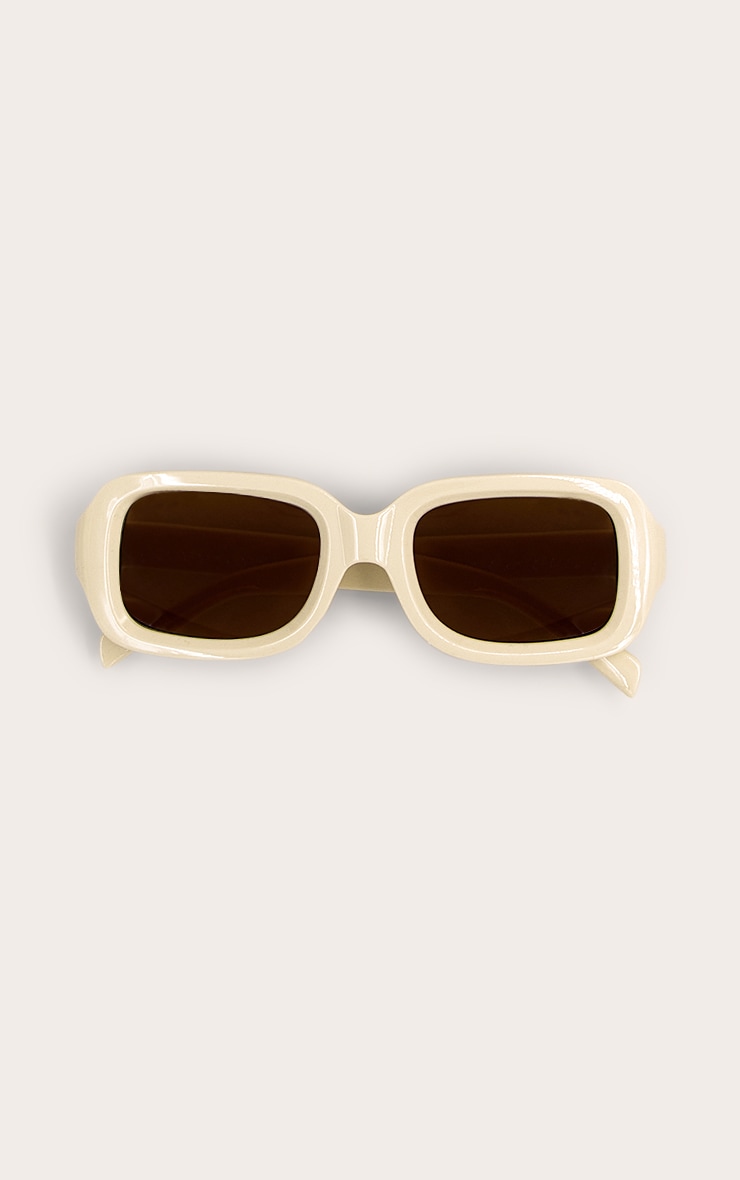 Cream Square Chunky Sunglasses image 2
