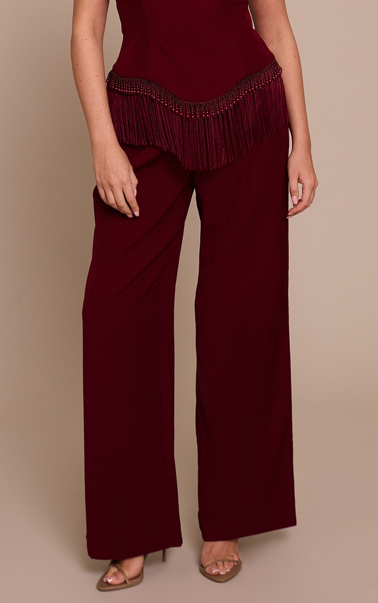 Shape Burgundy High Waisted Tailored Pants image 2