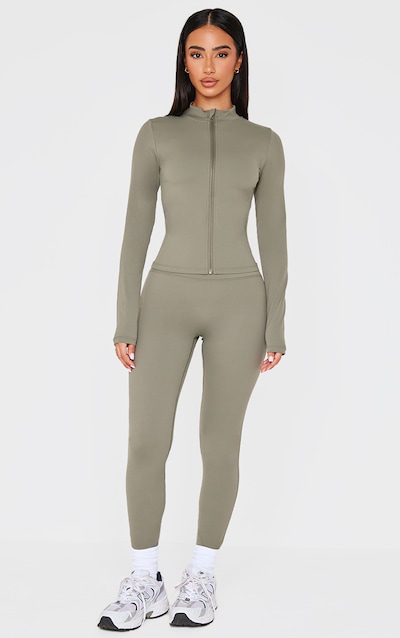 Petite Legging de sport en Sculpt vert olive à taille haute
