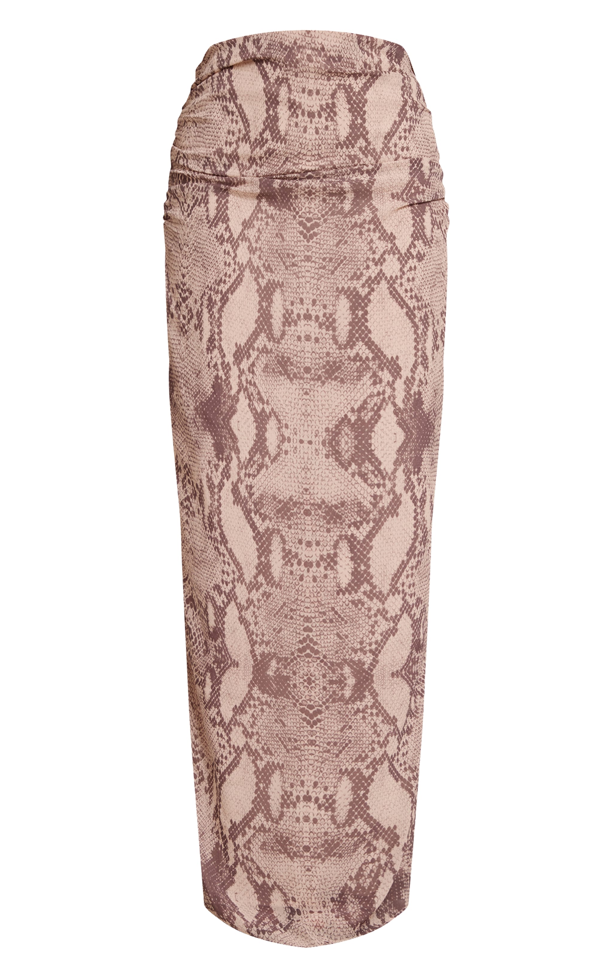 Petite Snake Print Ruched Maxi Skirt image 5