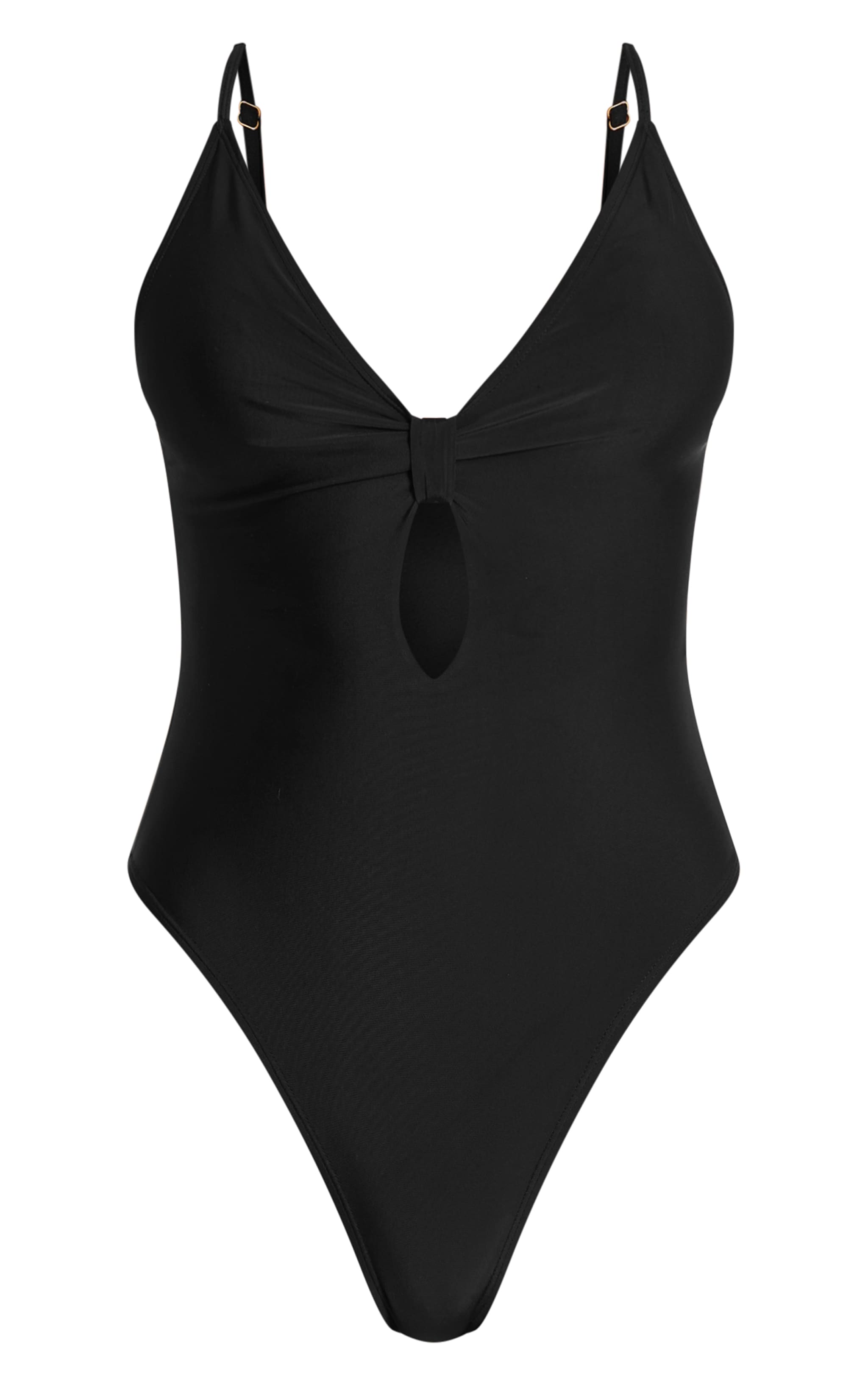 Maillot de bain noir à noeud devant et découpe image 5