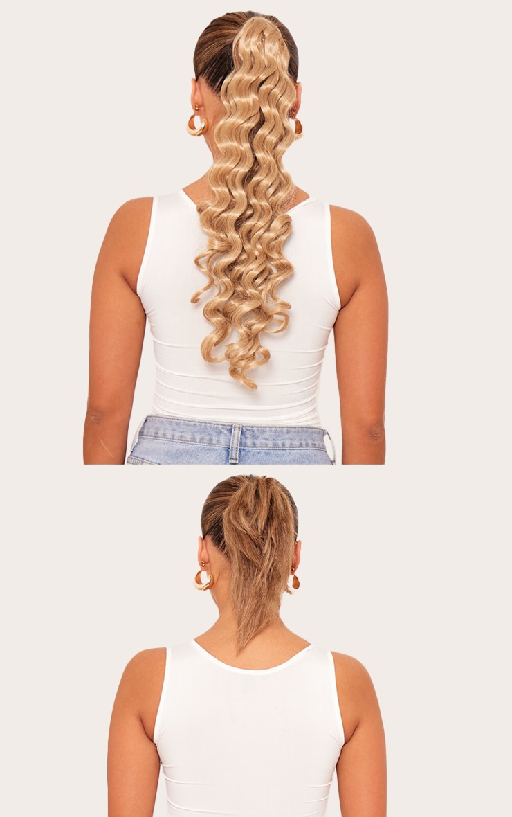 Lullabellz Midi Grande Curly Corkscrew 20" Wraparound Pony Golden Blonde image 4