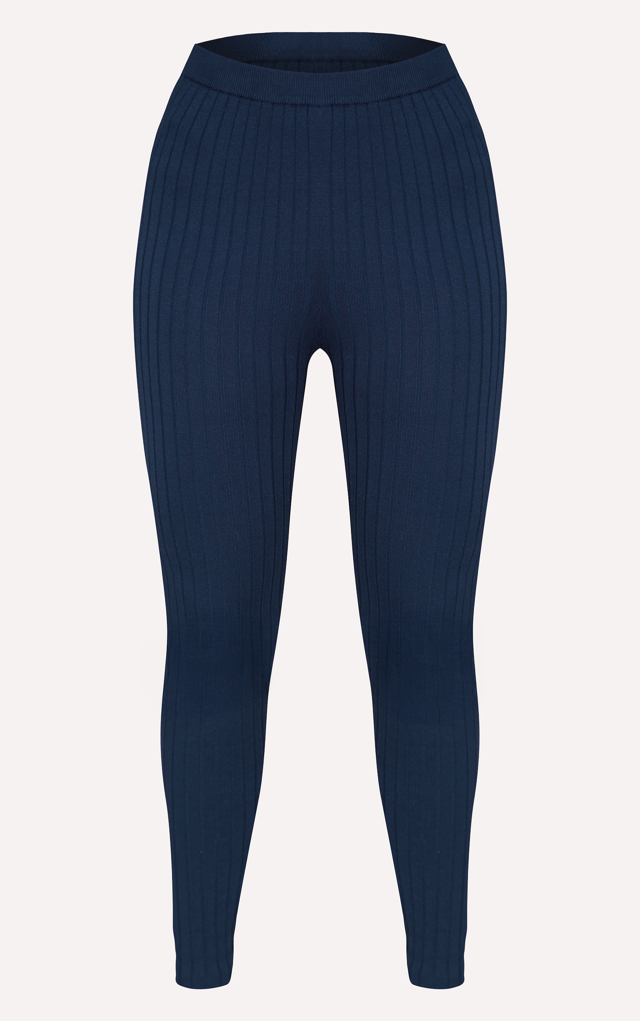 Cobalt Blue Ribbed Knitted Leggings image 5
