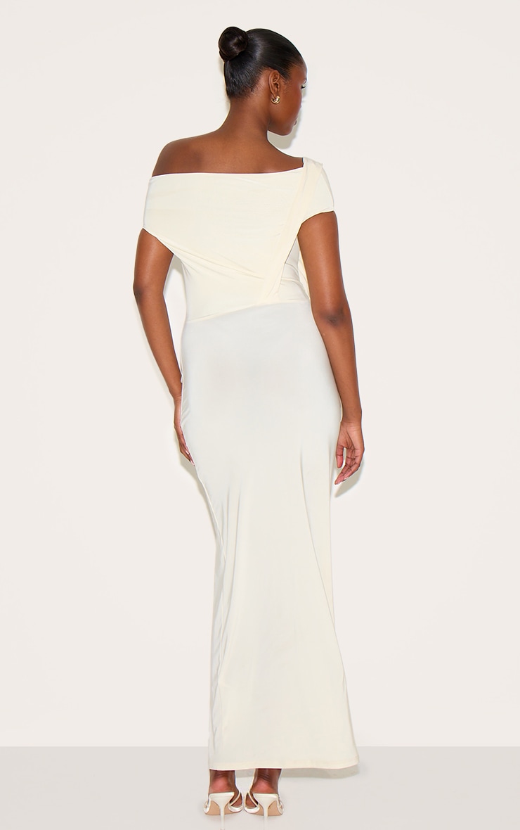 Butter Yellow Slinky Twist Detail Maxi Dress image 2