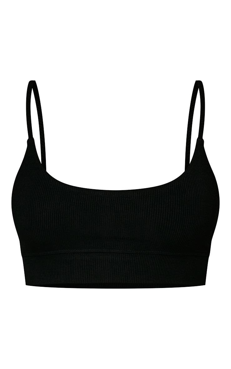 Black Soft Rib Bralet image 5