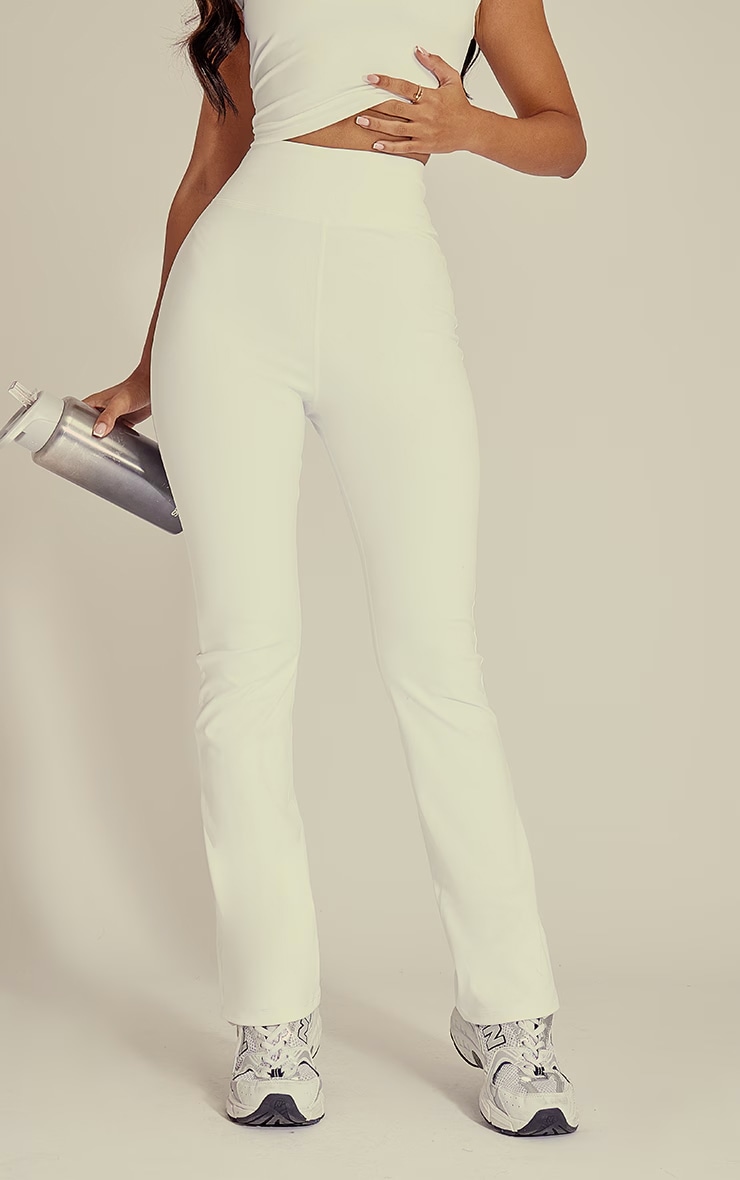 Petite Pantalon flare en Sculpt blanc à détail contours image 2