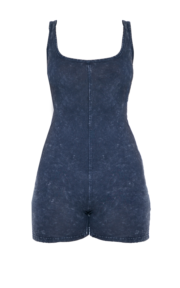 Charcoal Washed Strappy Romper image 1