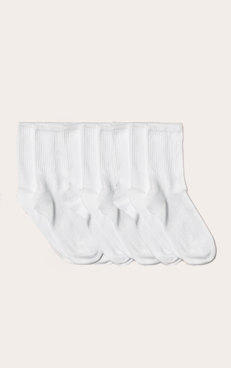 White Pack of 4 Ribbed Sports Socks image 2