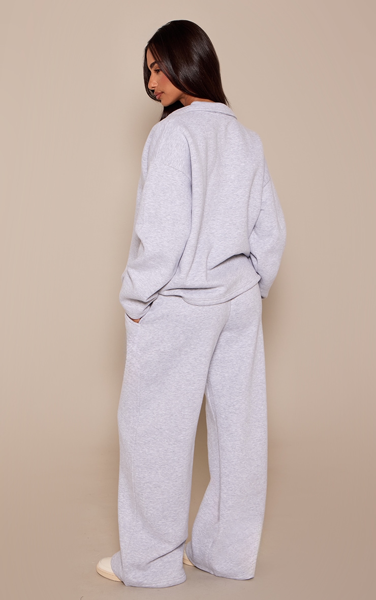 Petite Ash Grey PLT Drawstring Wide Leg Joggers  image 3