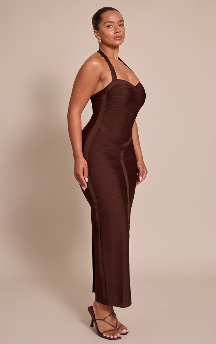 Shape Chocolate Bandage Halter Neck Maxi Dress image 3