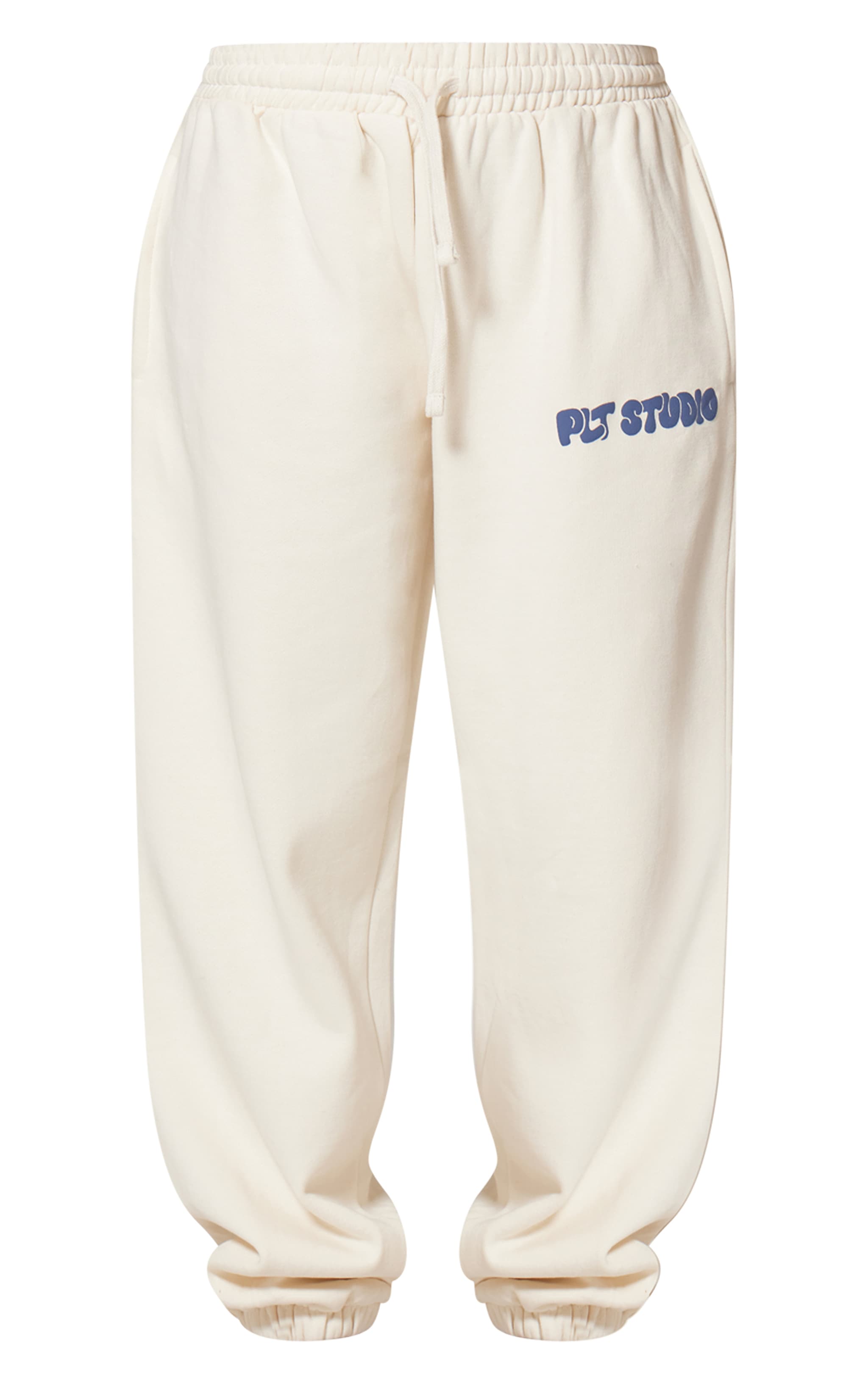 PRETTYLITTLETHING Sand Premium Studio Print Cuffed Track Pants image 5