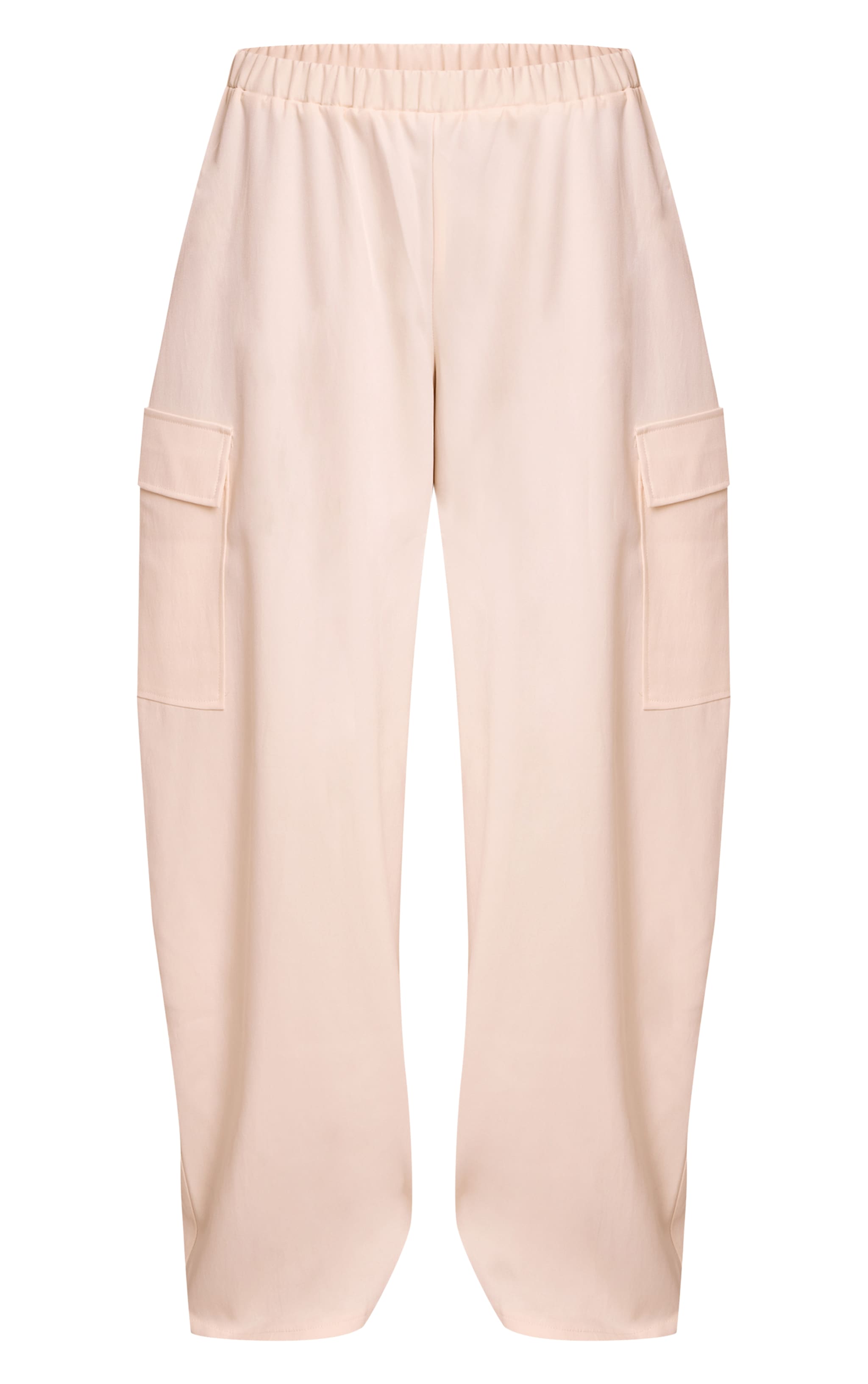 Cream Woven Wide Leg Cargos  image 5