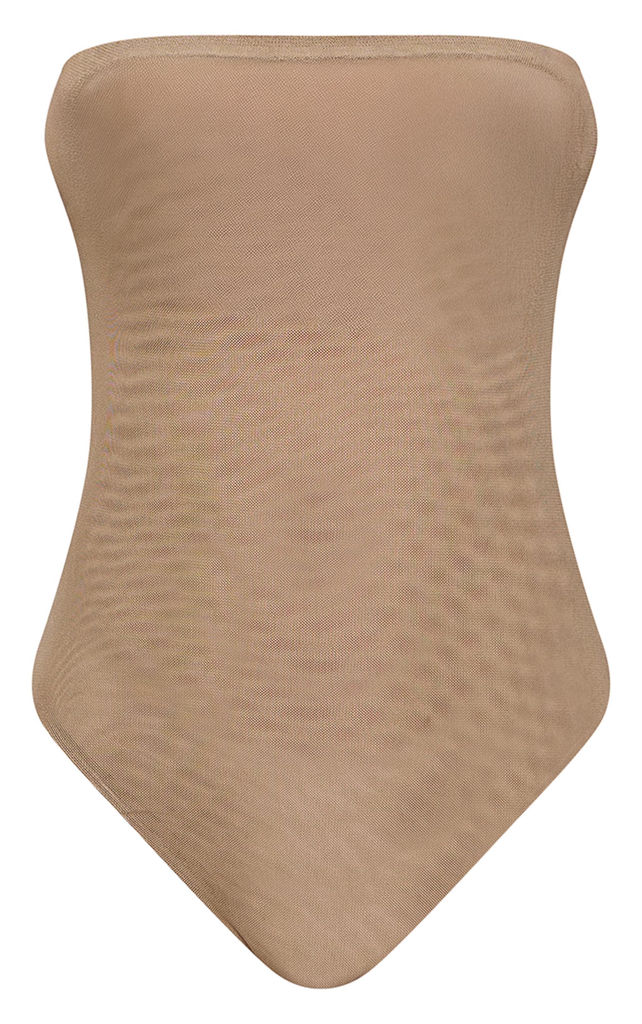 Golden Olive Double Layered Mesh Bandeau Bodysuit image 5