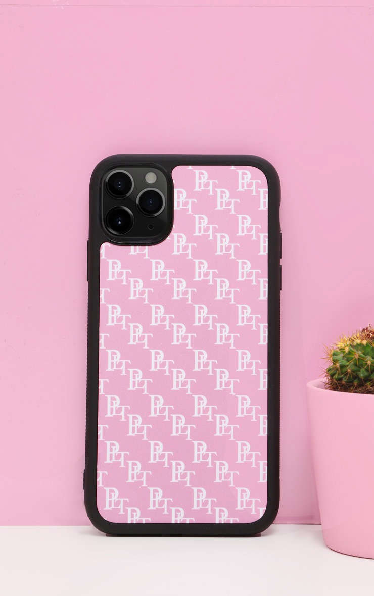 PRETTYLITTLETHING Baby Pink Monogram 11 Pro Case