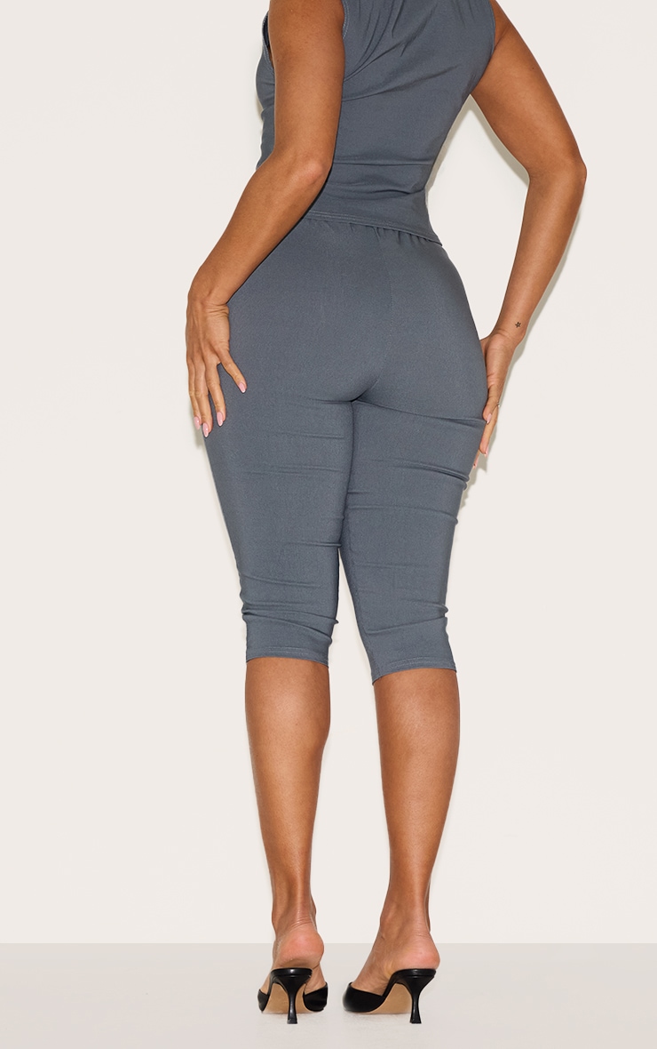 Shape Charcoal Stretch Woven Pintuck Capri Pants image 3