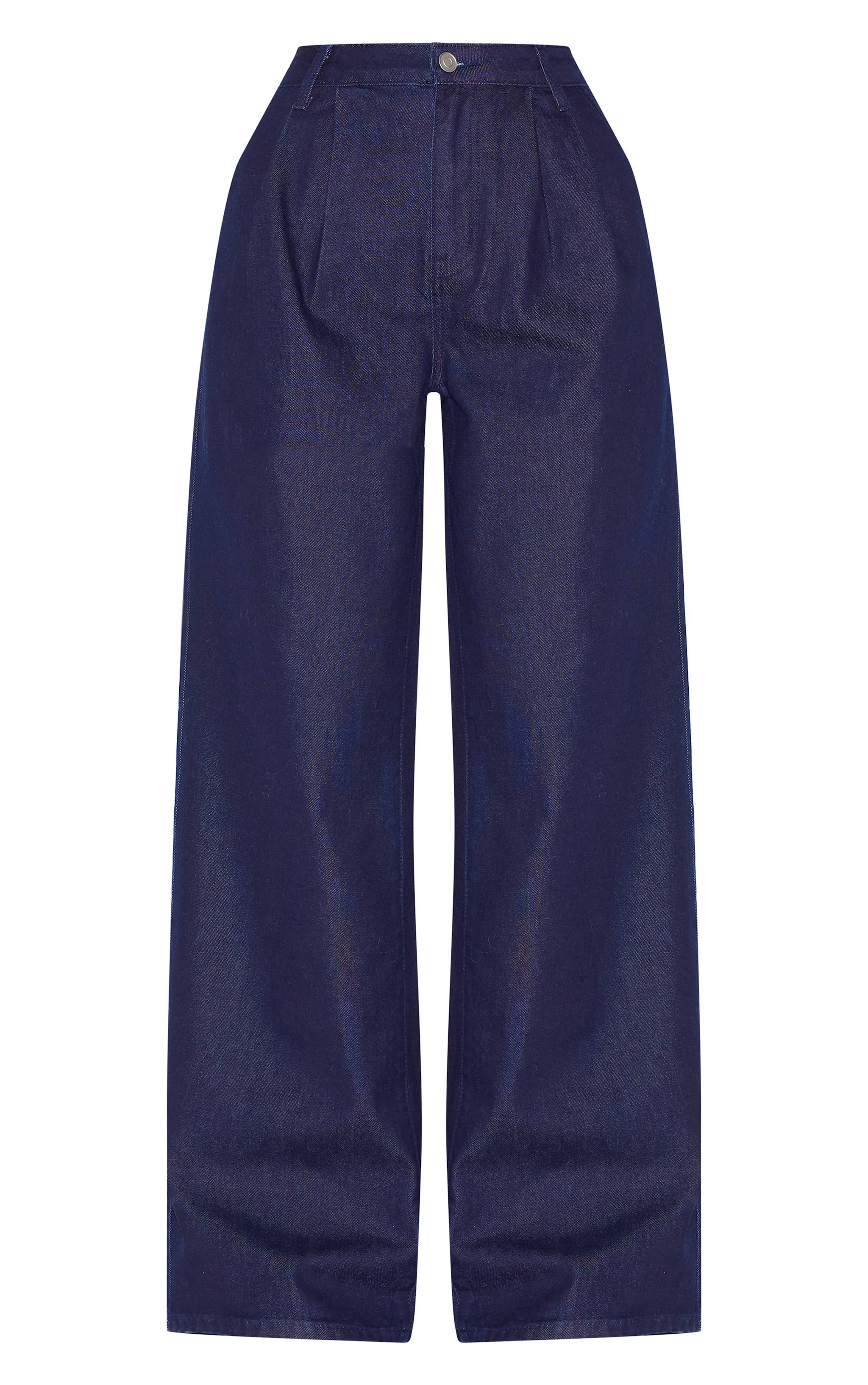 Jean ajusté indigo foncé à pinces et taille haute image 5