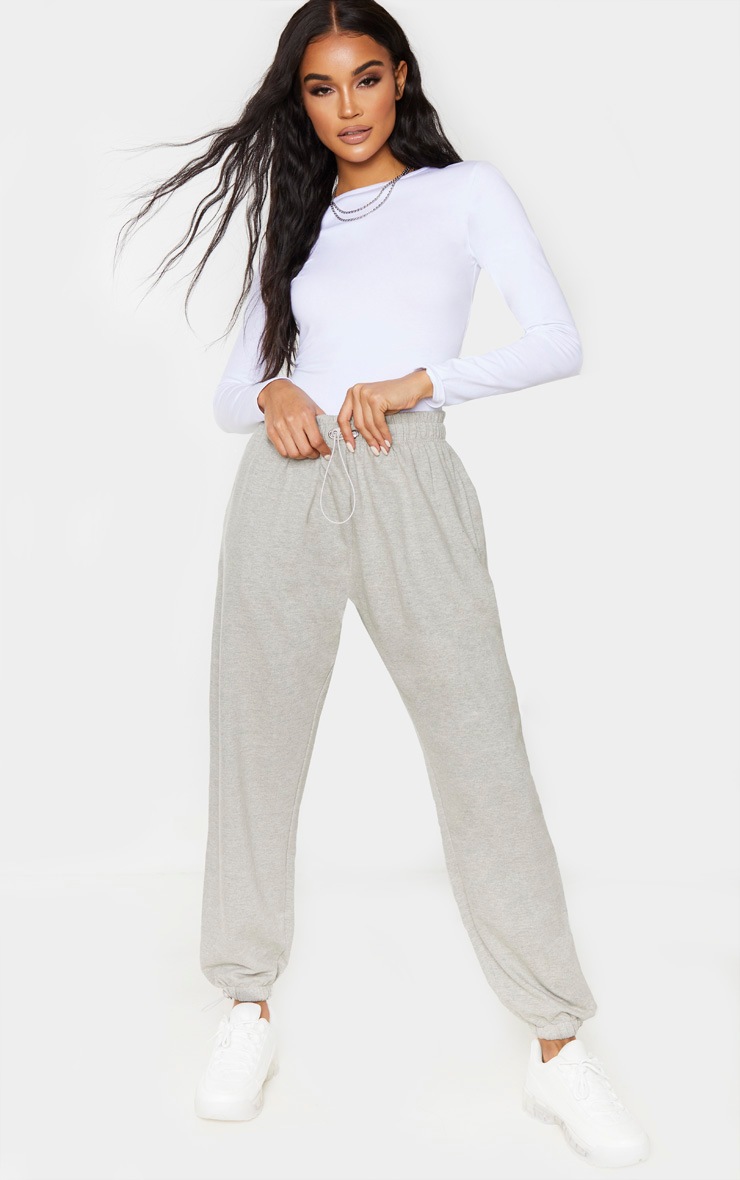 Grey Marl Drawstring Waist Joggers