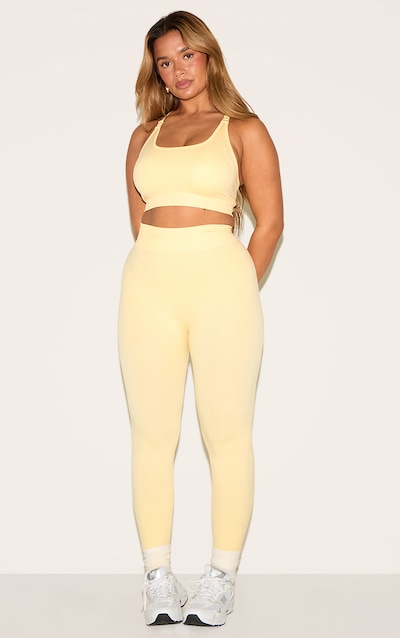 Shape Butter Yellow Seamless Active Ruched Bum High Waisted Leggings