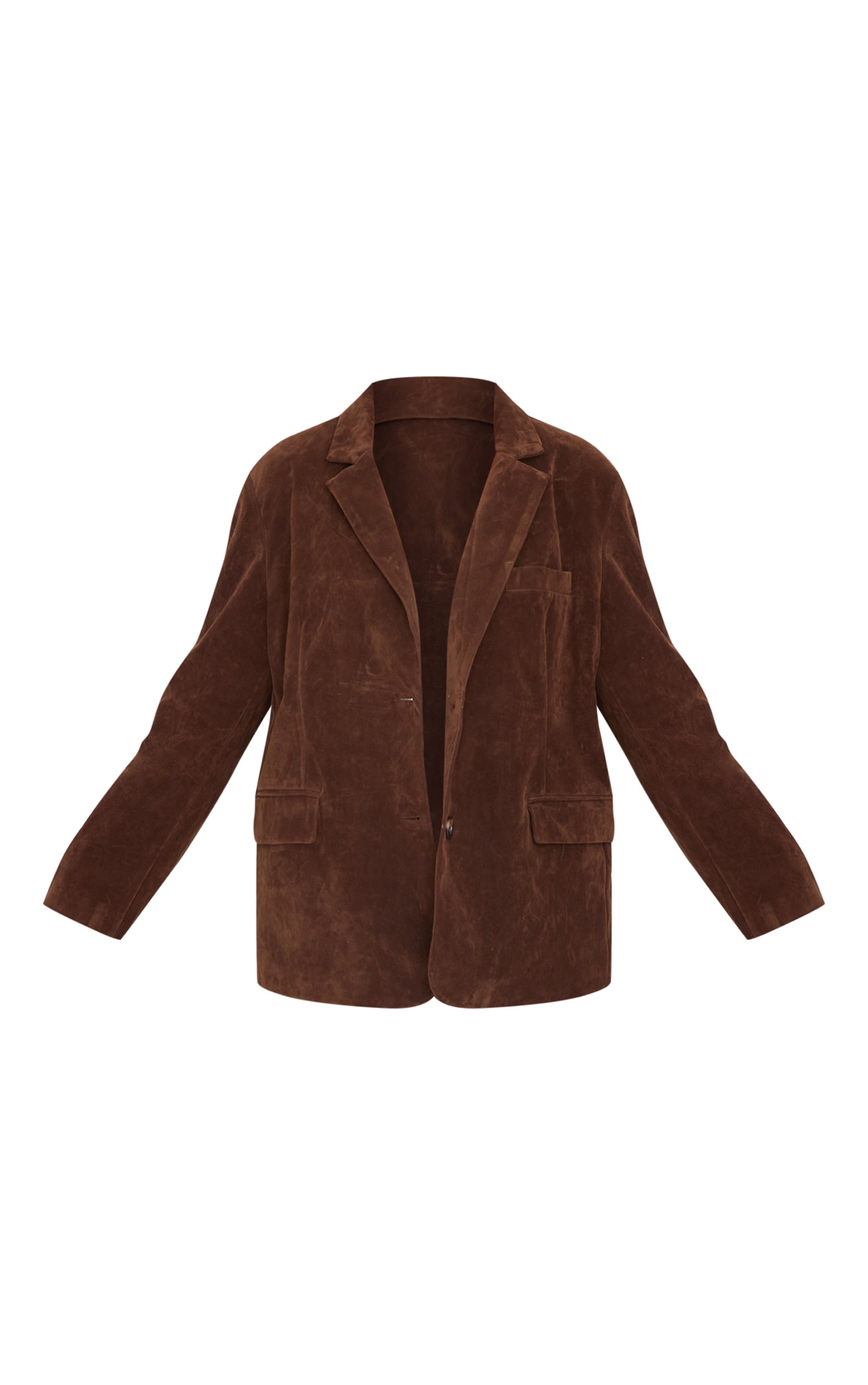 Plus Chocolate Faux Suede Longline Jacket image 5