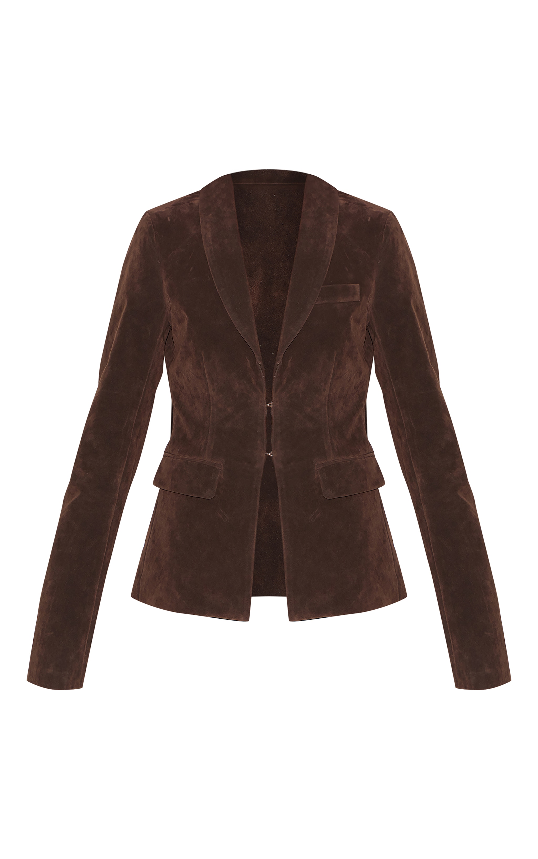 Tall Deep Chocolate Faux Suede Cinched Blazer image 5