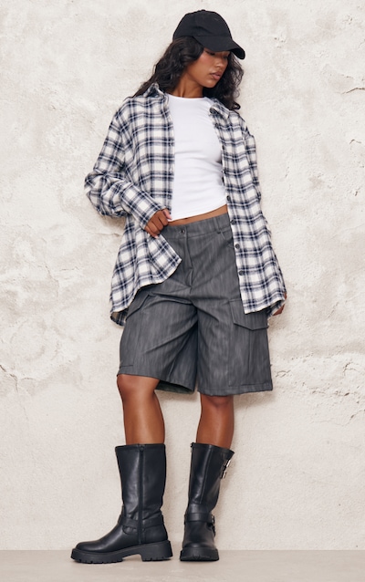 White Oversized Flannel Shirt