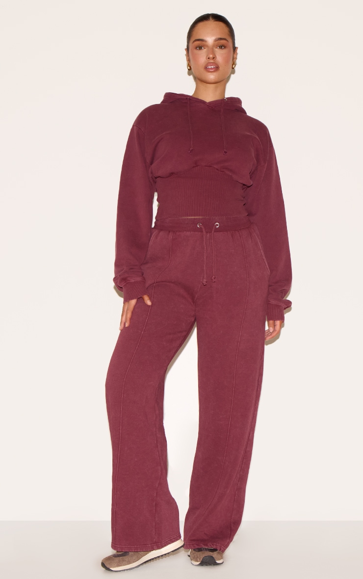 Shape Wine Sweat Cropped Shirred Waist Hoodie image 3