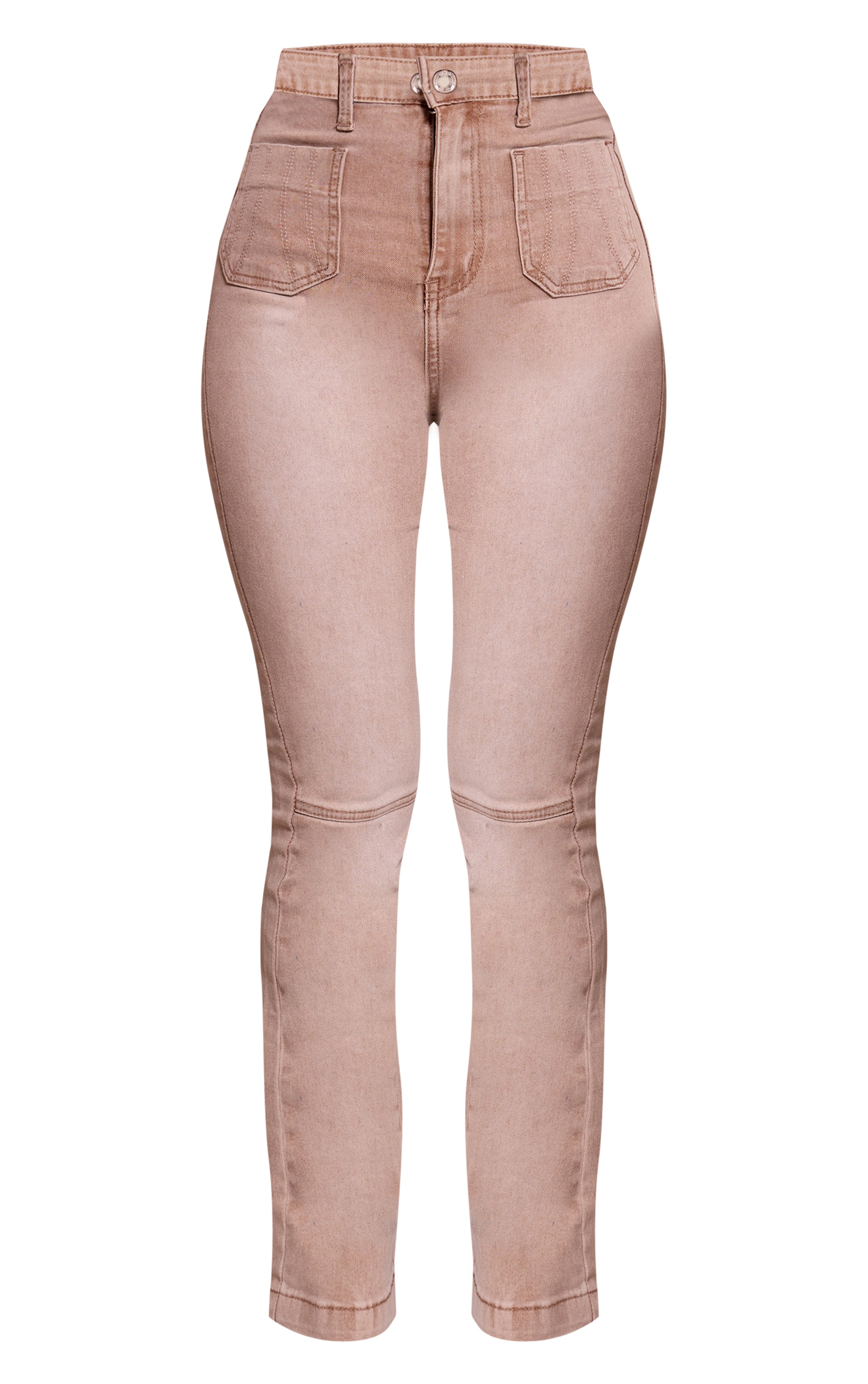 Petite Mushroom Denim Fitted Flared Jeans image 5
