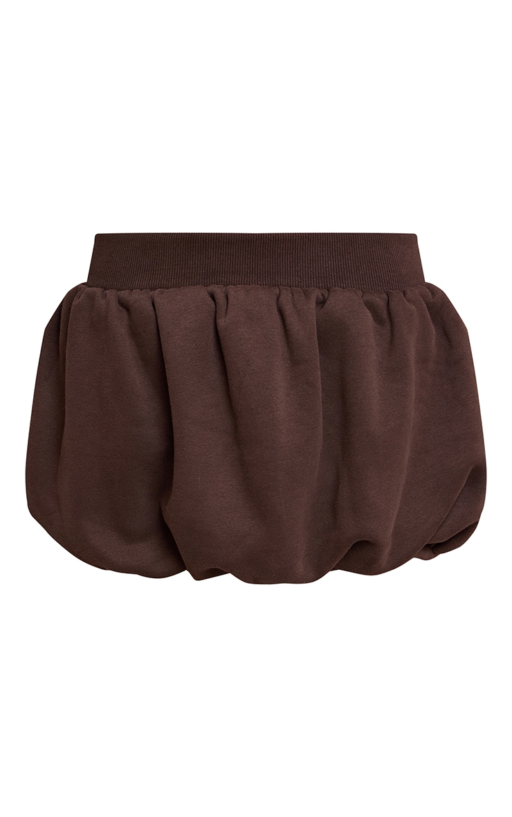 Mini-jupe bouffante en sweat chocolat à doublure en polaire image 5