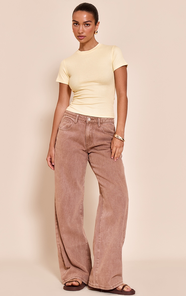 Butter Cream Soft Rib Crew Neck Short Sleeve Top image 3