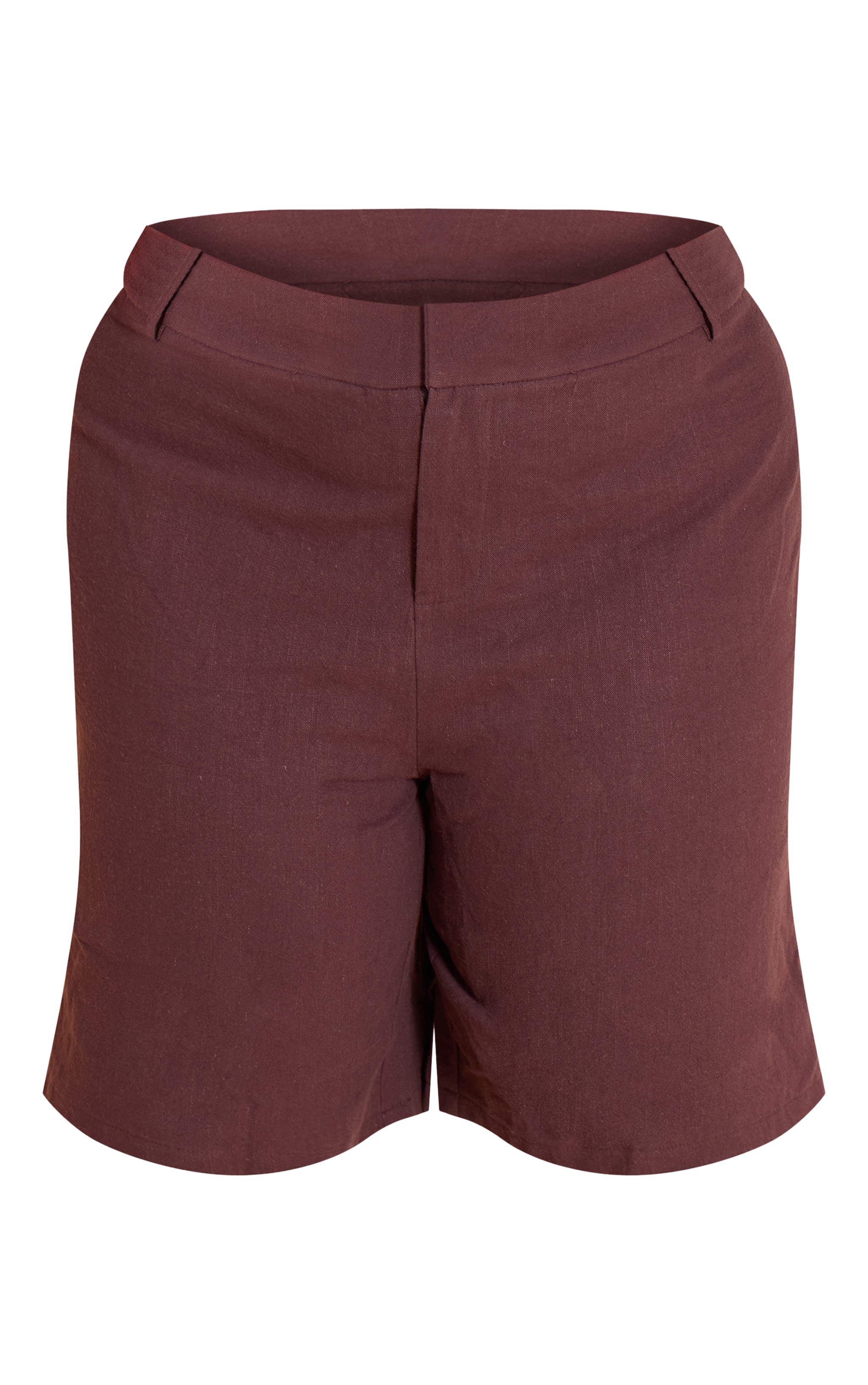Plus Deep Chocolate Premium Linen Tailored Jorts image 6