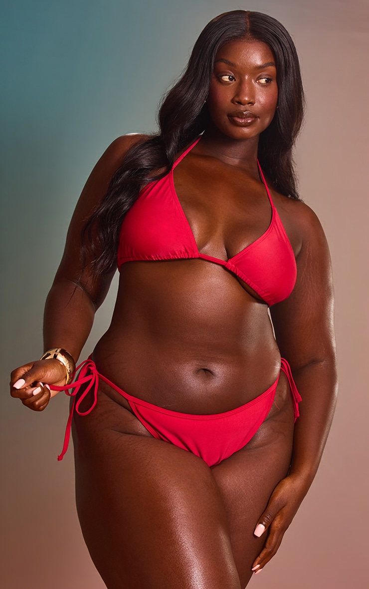 Plus Mix & Match Red Triangle Bikini Top image 3