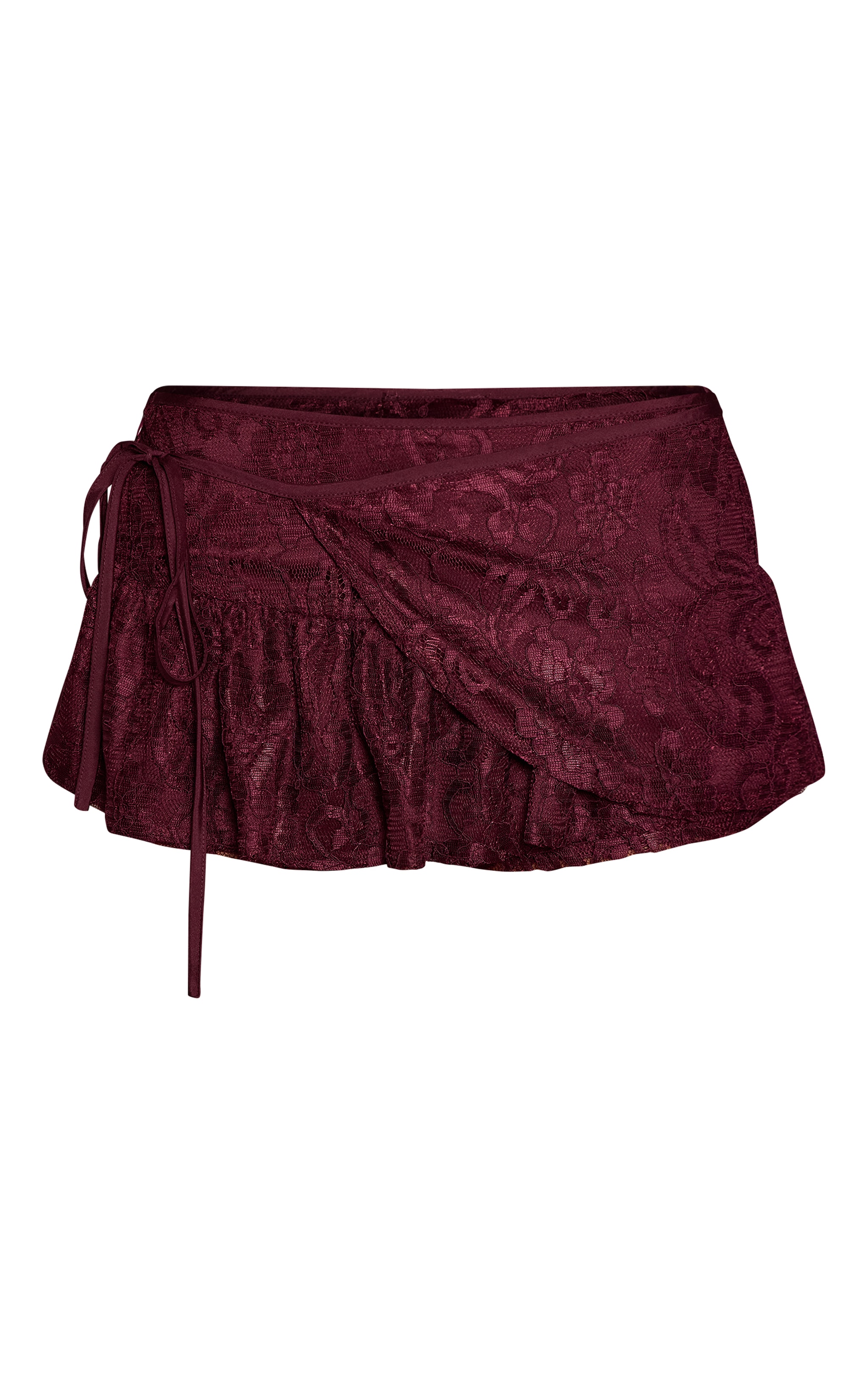 Plum Lace Frill Detail Skort image 6
