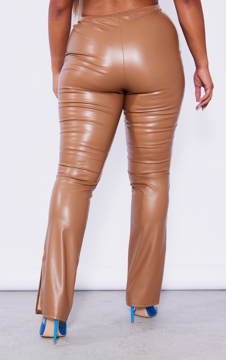 Shape Camel PU Leggings image 3