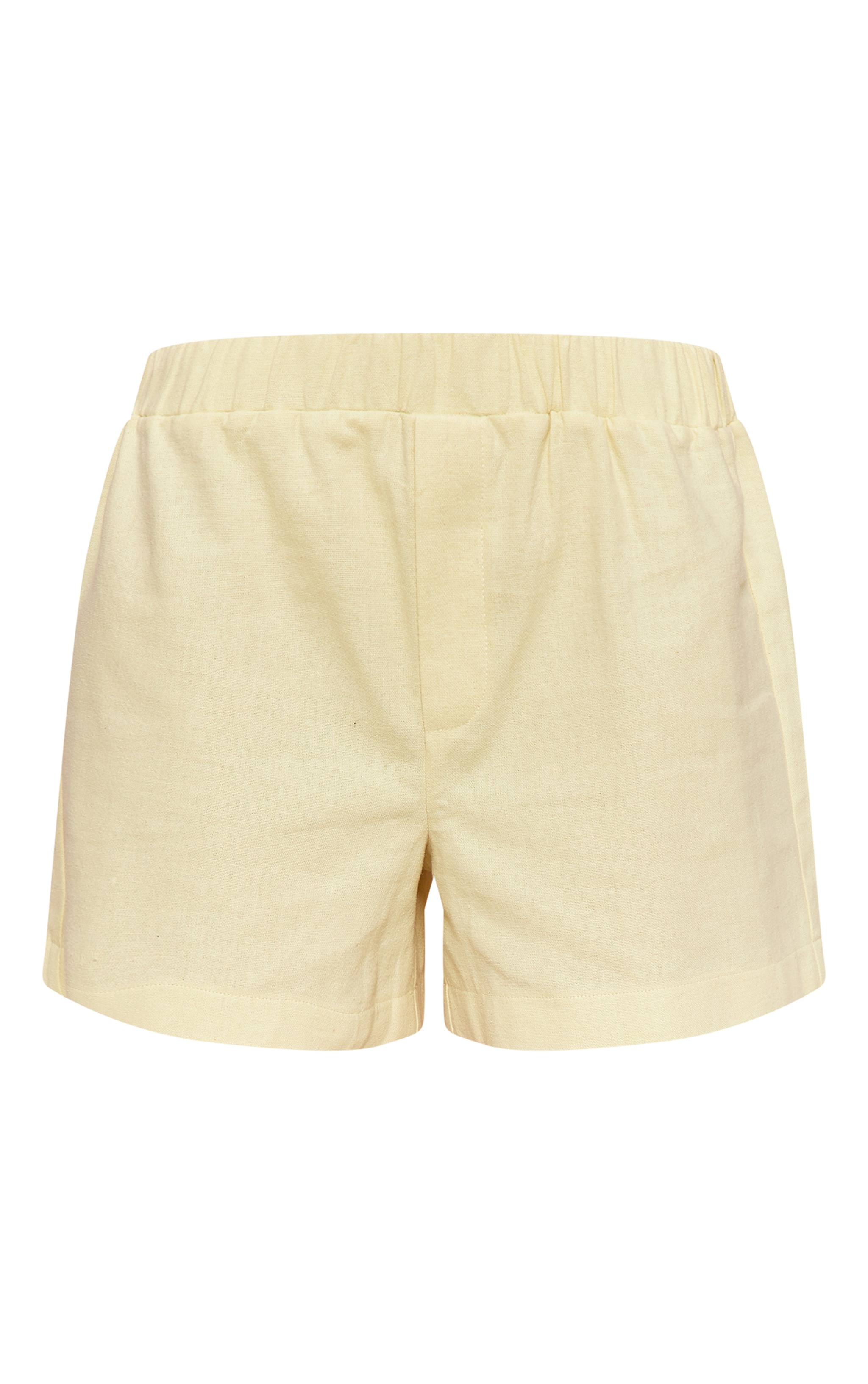 Lemon Structured Linen Look Elasticated Waist Shorts image 6