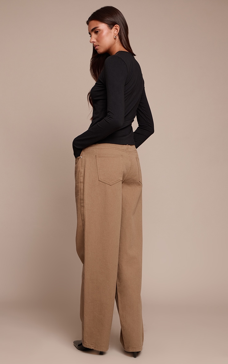 Olive Mid Rise Straight Leg Jeans image 3
