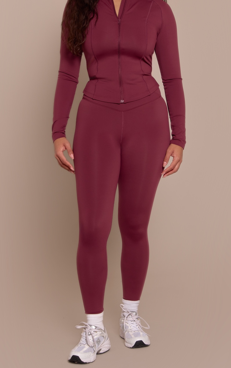 Shape Burgundy Sculpt Wrap V Front Legging image 2