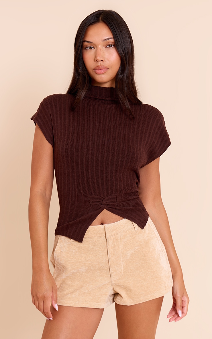 Camel Velour Micro Hot Pants image 4