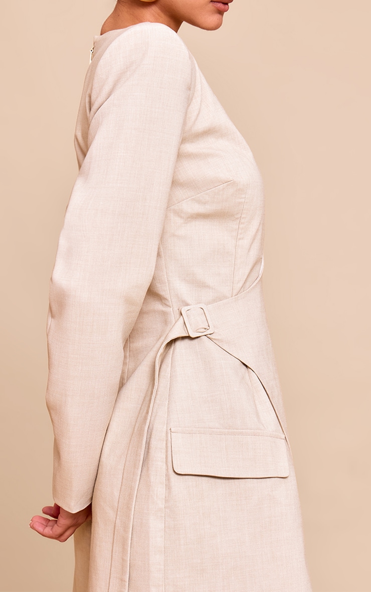 PLT Label Natural Tailored Asymmetrical Cut Out Blazer Dress image 4