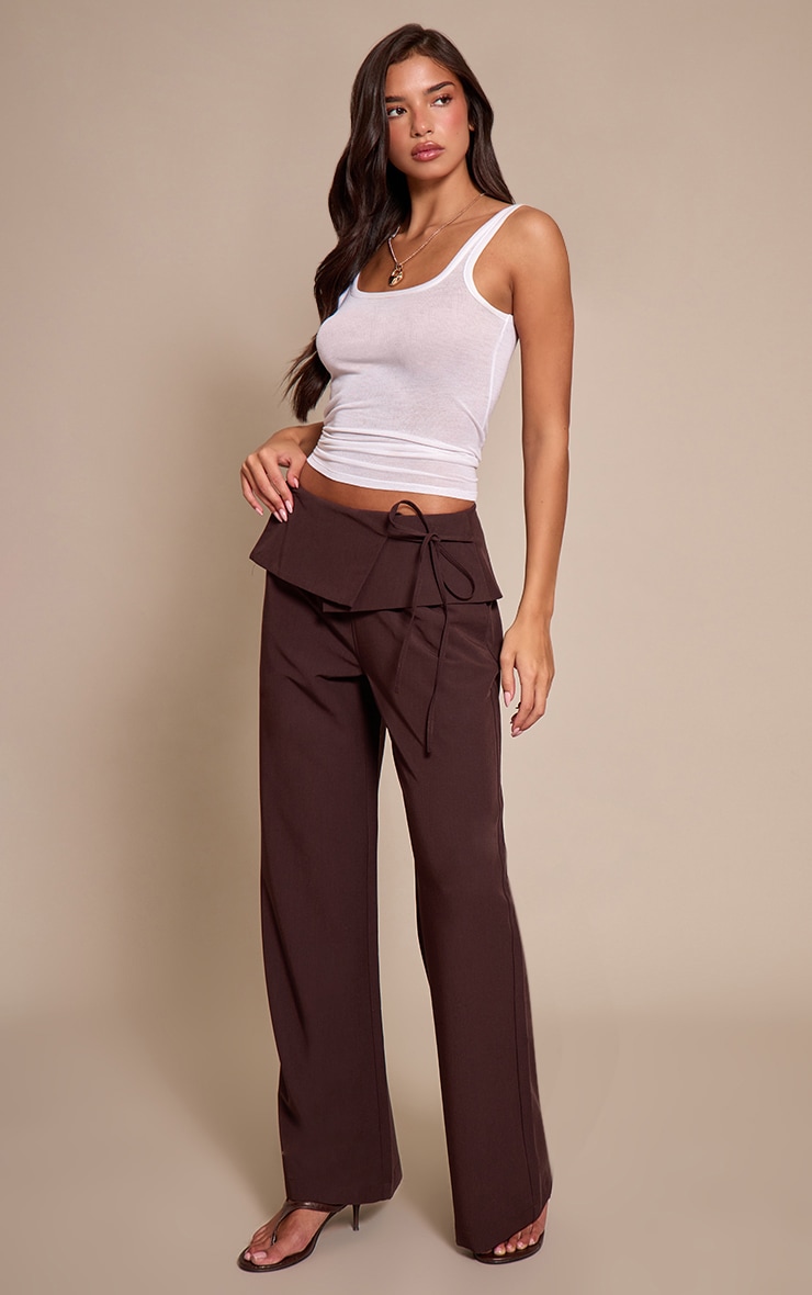 Chocolate Overlay Wide Leg Pants image 2