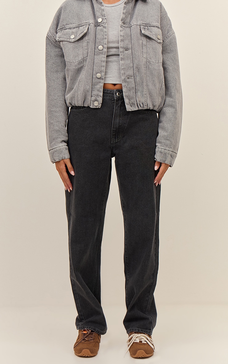 Grey High Waist Boyfriend Jeans image 2