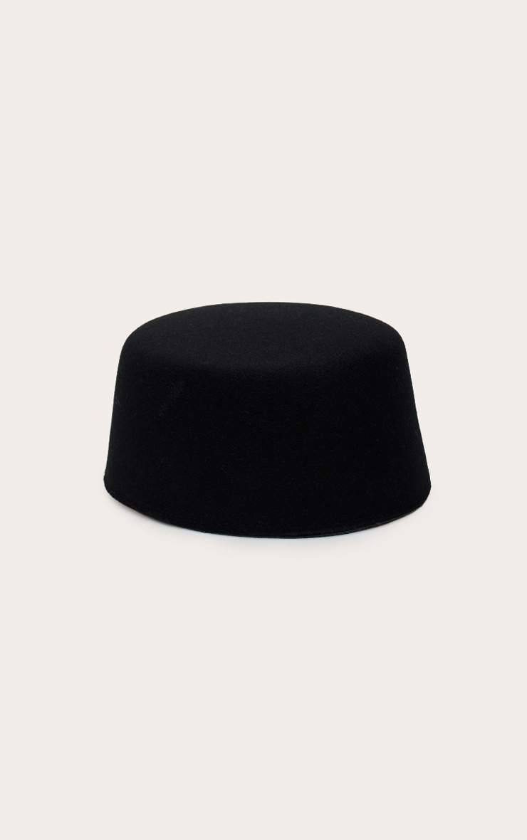 Black Faux Wool Hat image 2