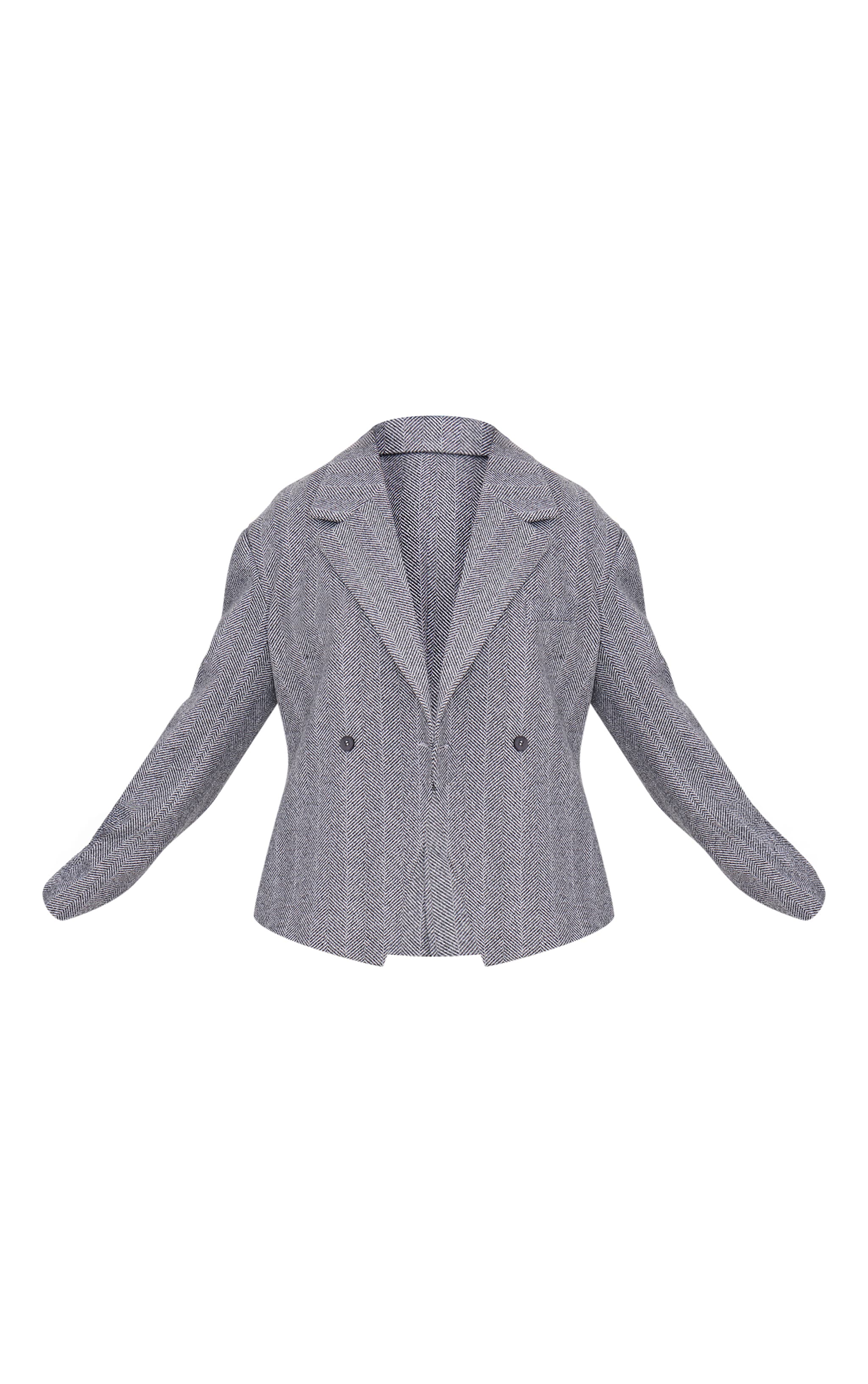 Plus Grey Oversized Check Wool Look Blazer image 5