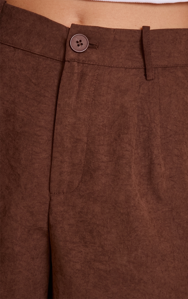 Chocolate Peachskin Longline Shorts image 5