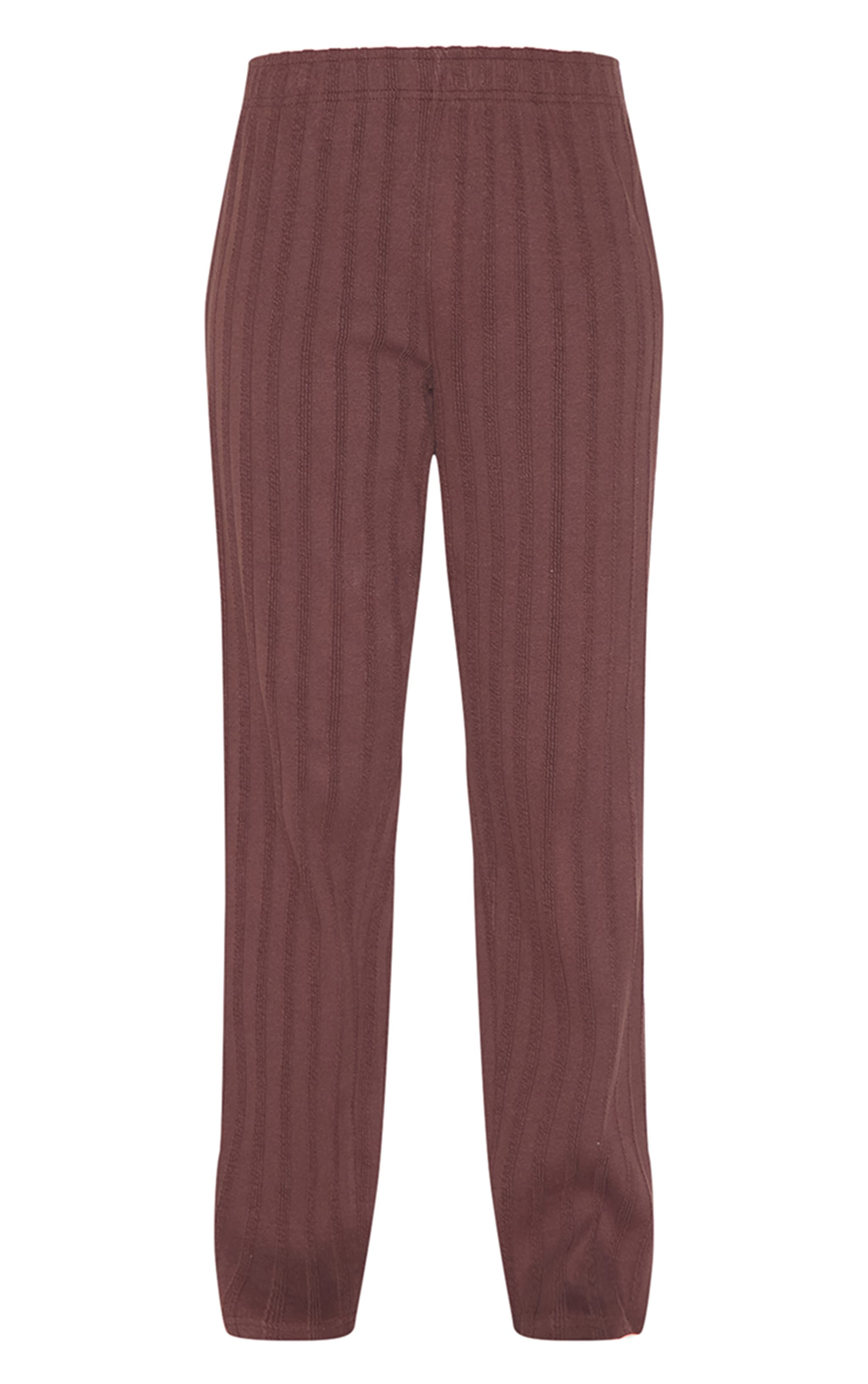 Pantalon droit côtelé marron foncé à taillle mi-haute image 5