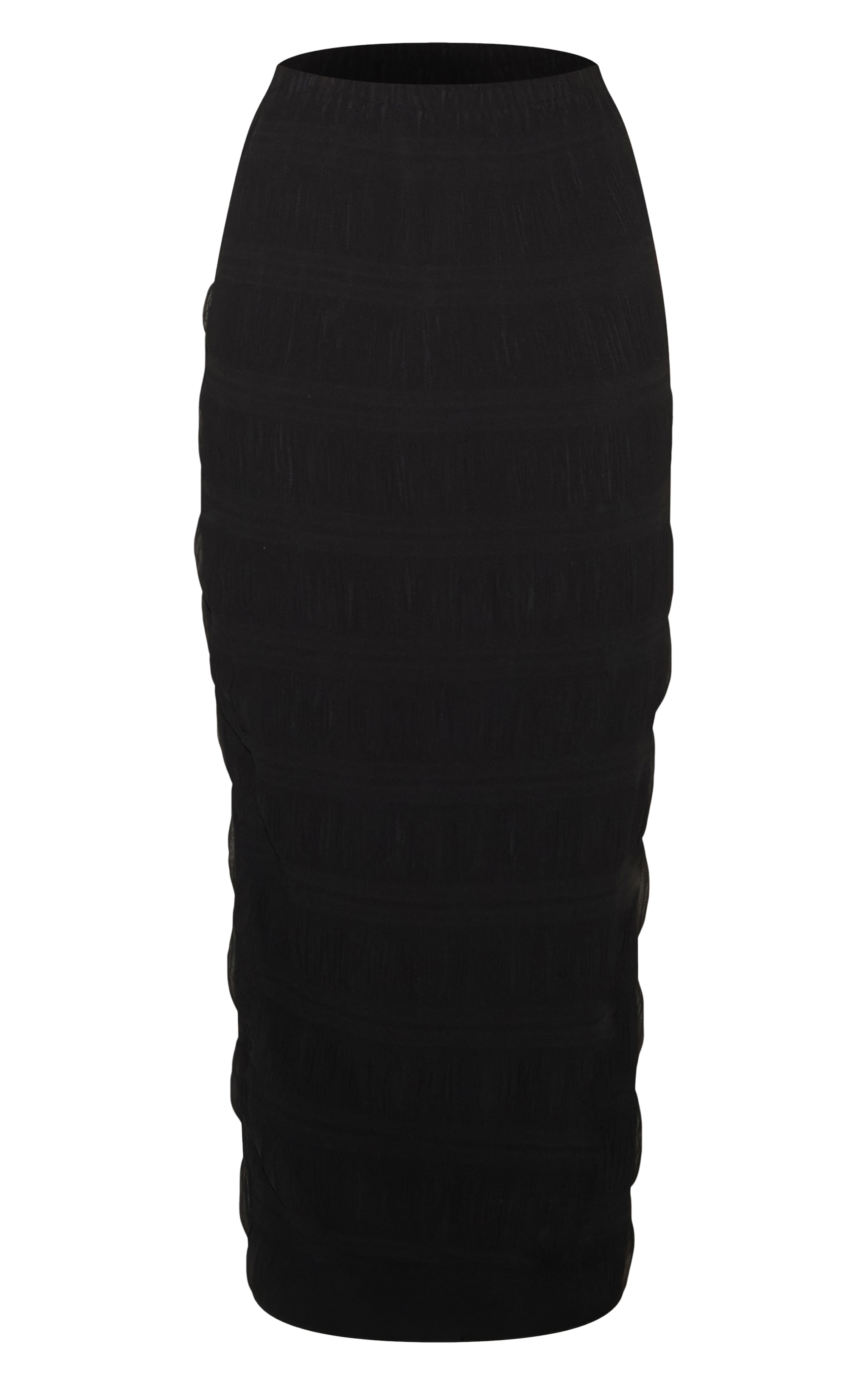 Black Chiffon Textured Maxi Skirt image 5