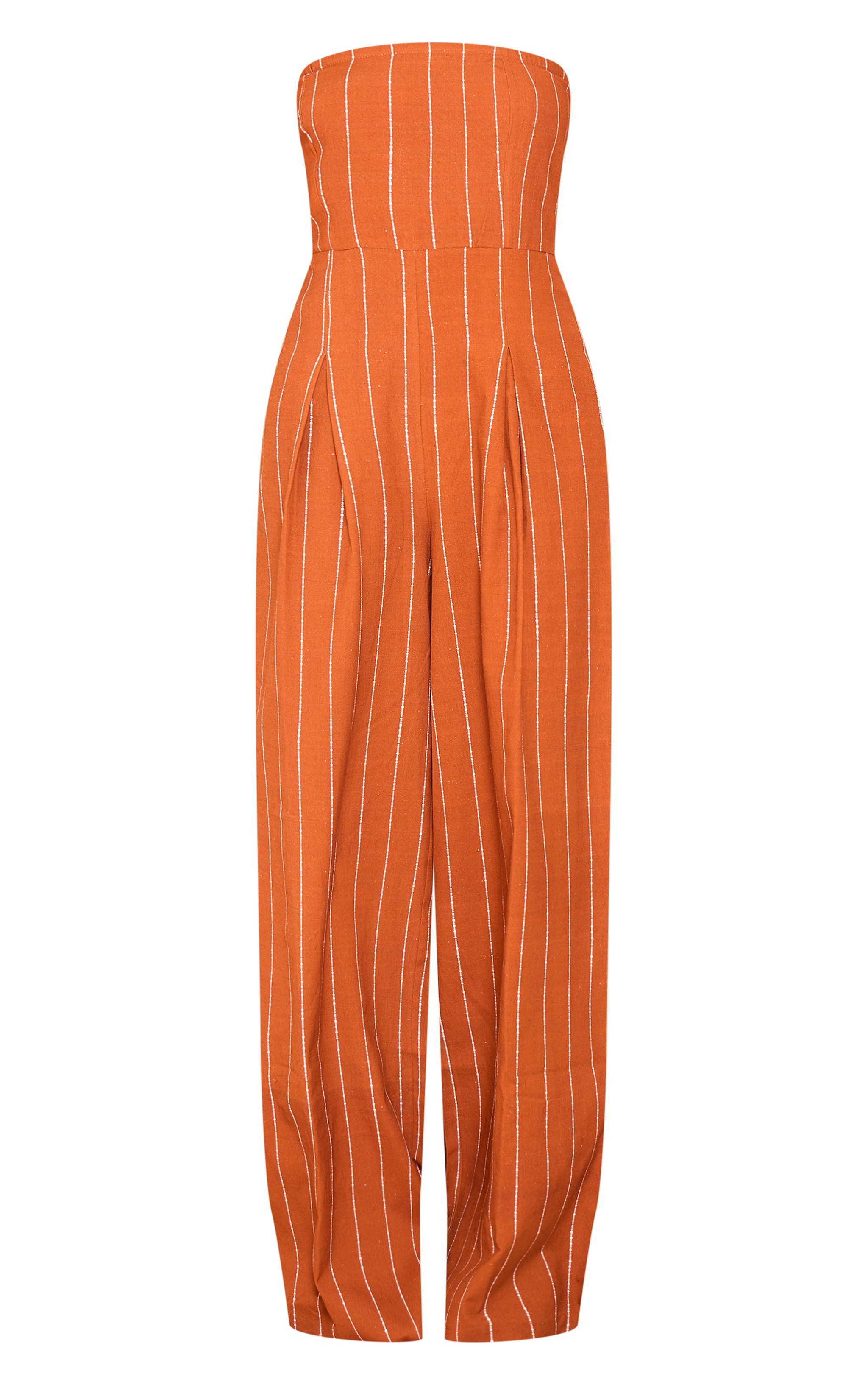 Rust Stripe Bandeau Pocket Detail Jumpsuit image 5