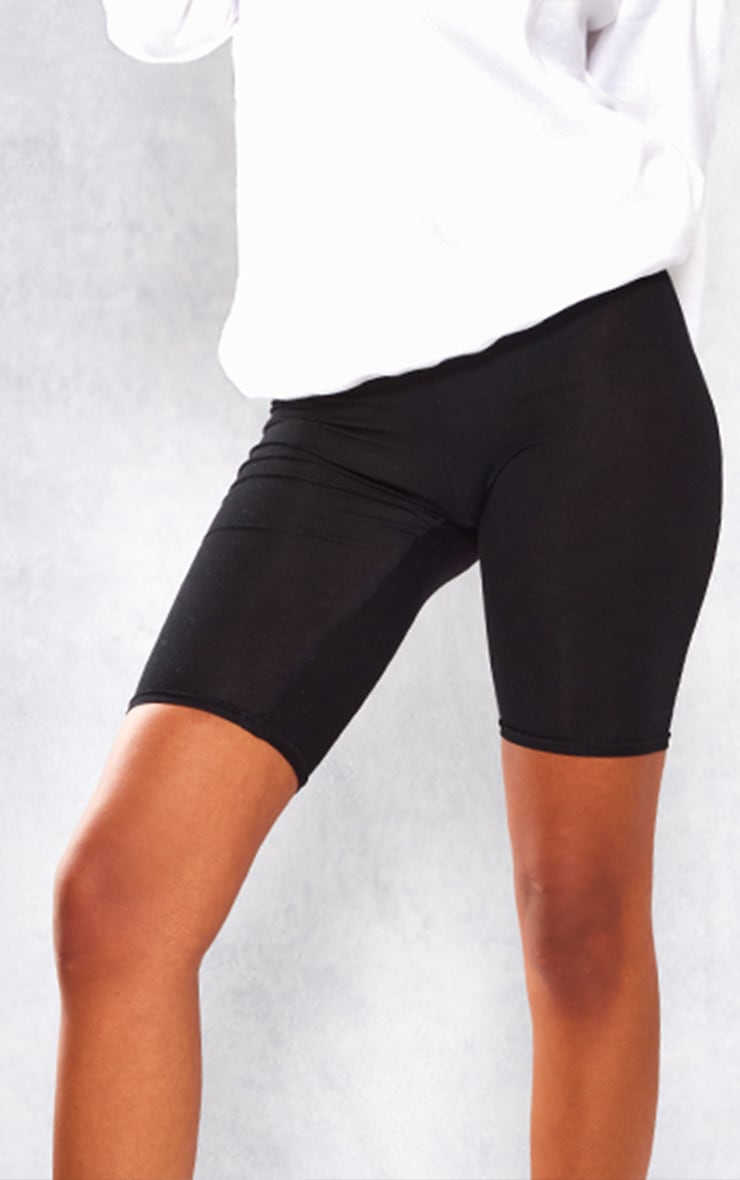 Tall Short cycliste basique en jersey noir image 5
