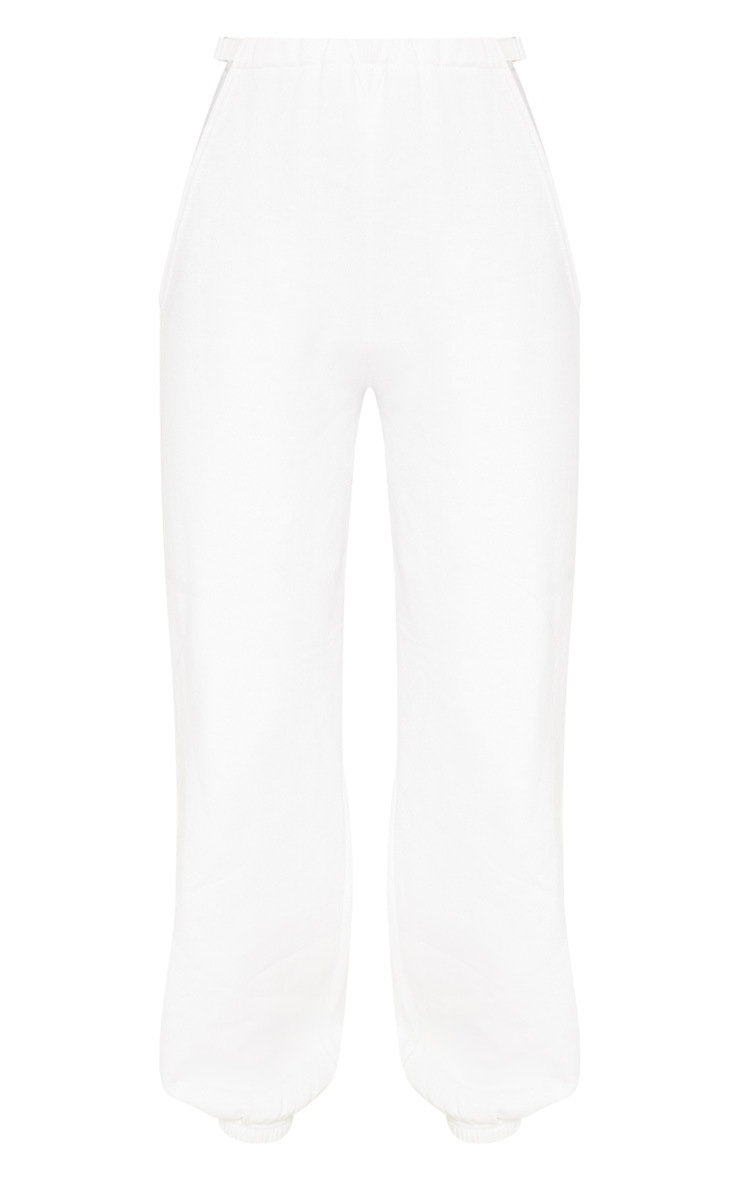 White Sweat Buckle Detail Joggers image 3